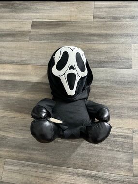 Hot Topic Ghost Face Plushie Halloween Backpack Black White Horror